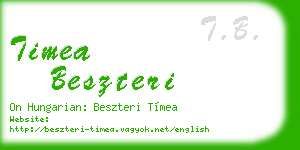 timea beszteri business card
