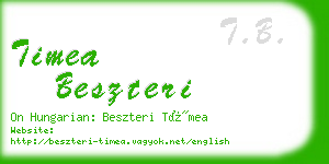 timea beszteri business card